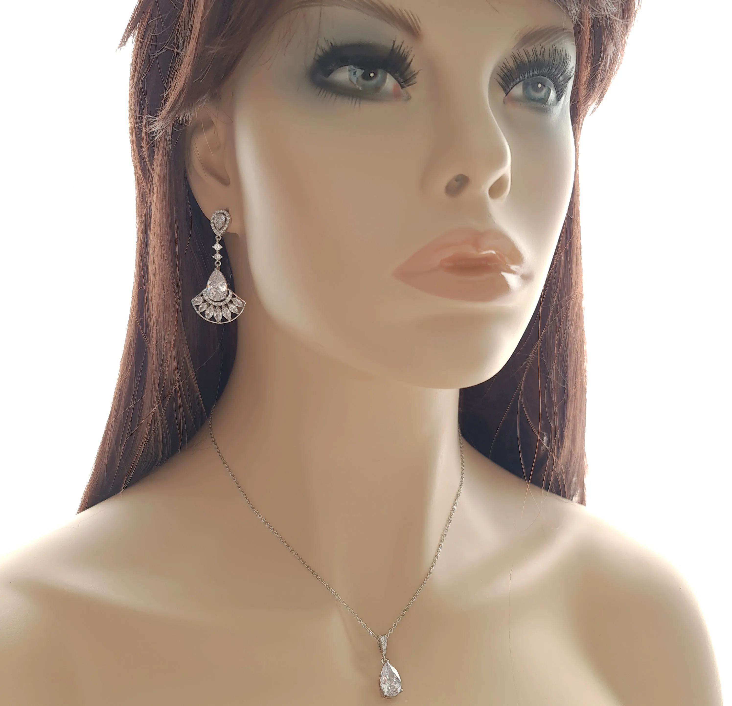 Special Occasion Earrings Necklace Bracelet Jewelry Set-Ilana