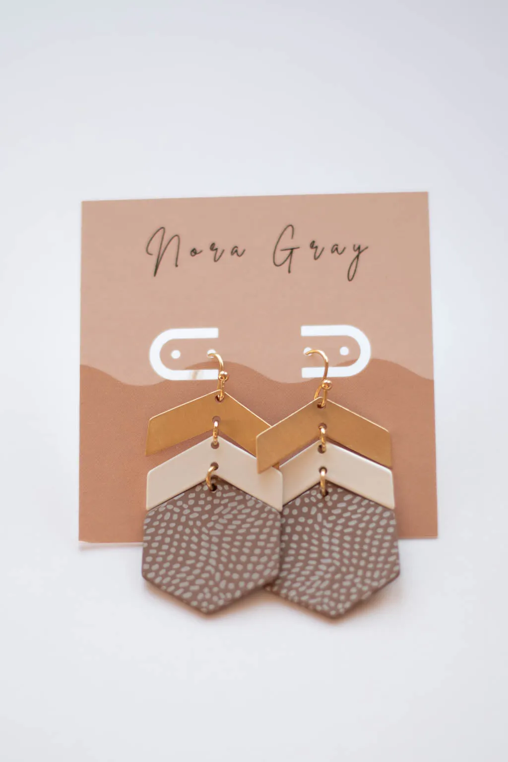 Stacked Geometric Chevron Dangle Earrings