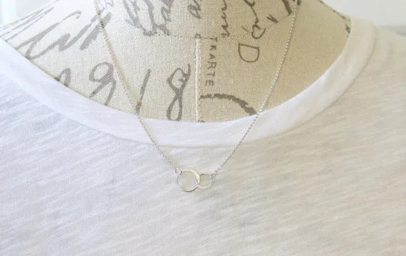 Sterling Silver Double Circle Necklace