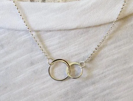 Sterling Silver Double Circle Necklace