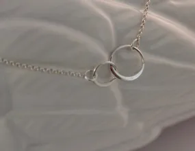 Sterling Silver Double Circle Necklace