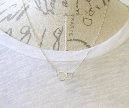 Sterling Silver Double Circle Necklace