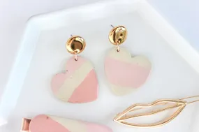 Striped Sideways Heart Statement Earrings