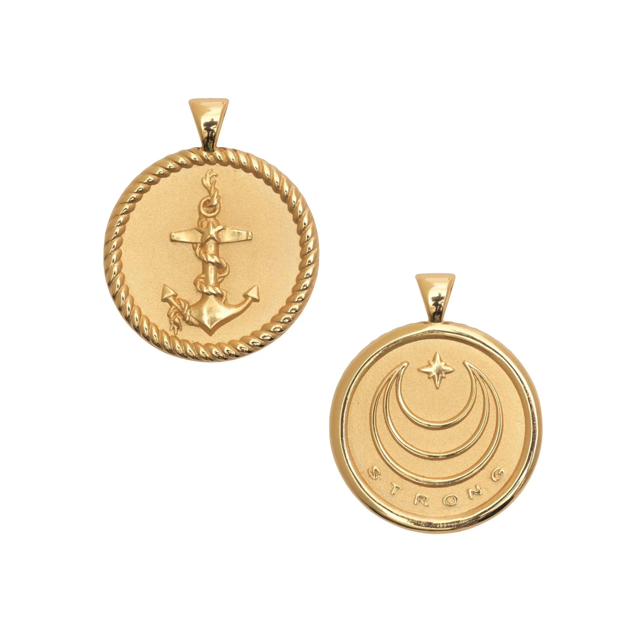 STRONG JW Small Pendant Coin (Anchor)