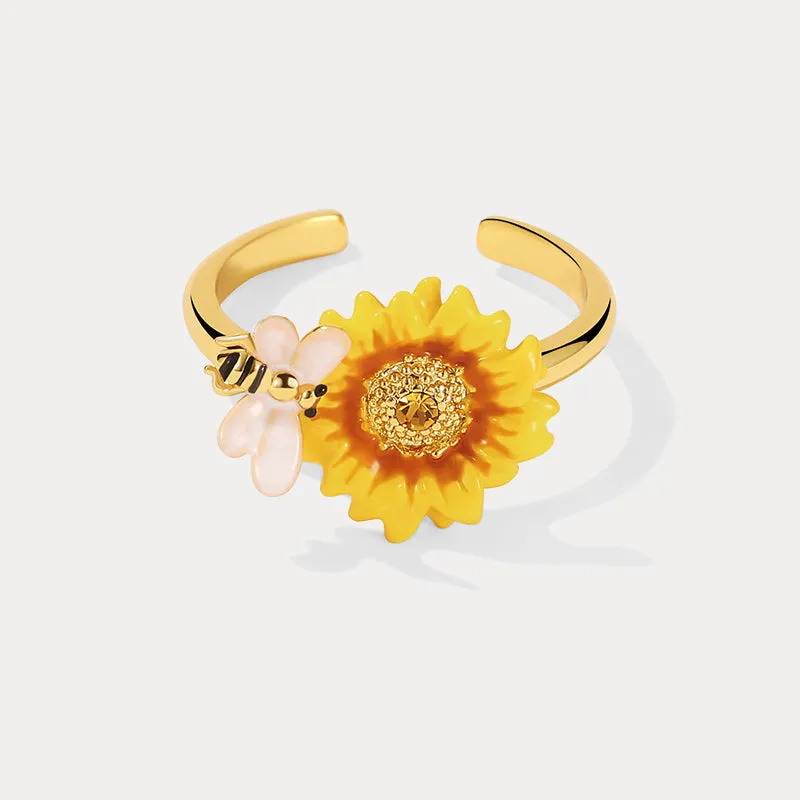 Sunflower & Bee Ring