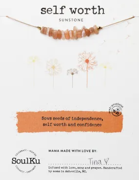 Sunstone Seed Necklace for Self Worth