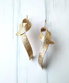 Textured Ribbon Drop Earrings