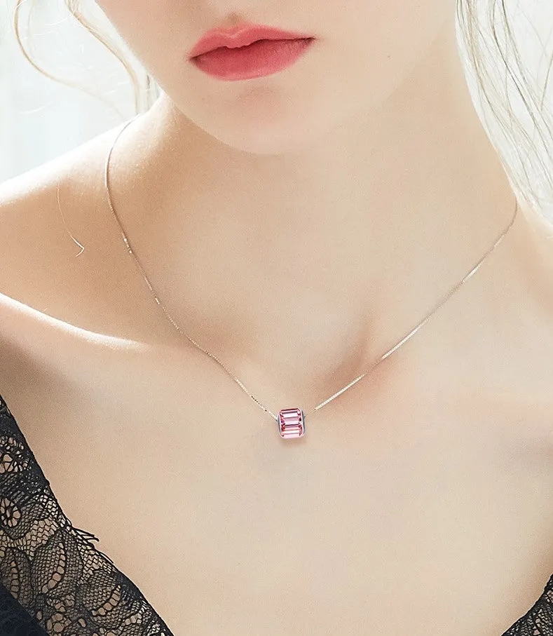 The cubic crystal swarovski charm necklace