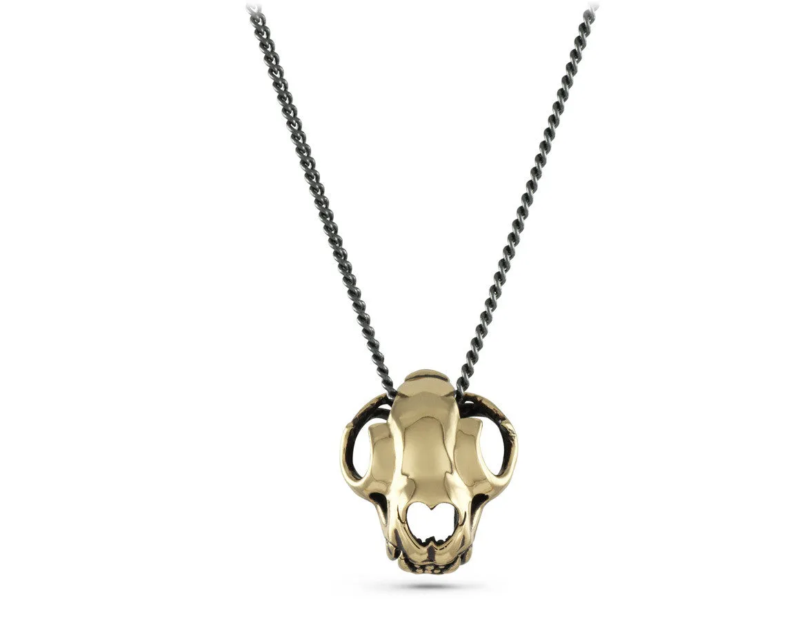 Tiger Skull Necklace - Bronze