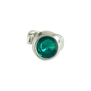 TRA-LA-RA DESTELLOS GREEN CRYSTAL ADJUSTABLE RING