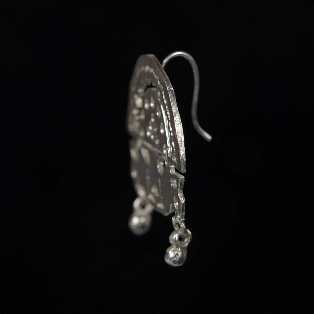 Tribal handcrafted sterling silver earring