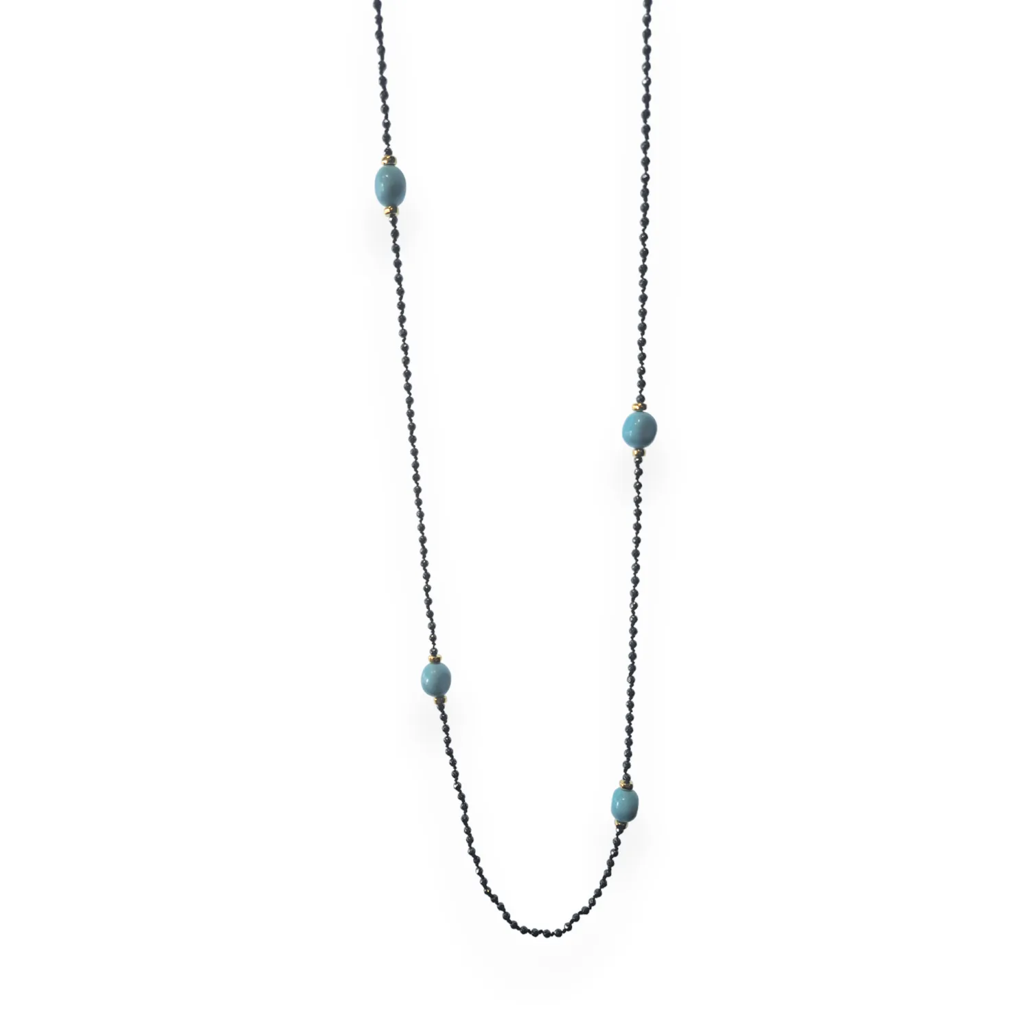 Vernus | Ariana Necklace | Turquoise & Hematite | Gold Plated Stainless Steel