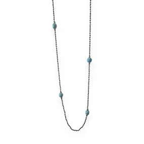 Vernus | Ariana Necklace | Turquoise & Hematite | Gold Plated Stainless Steel