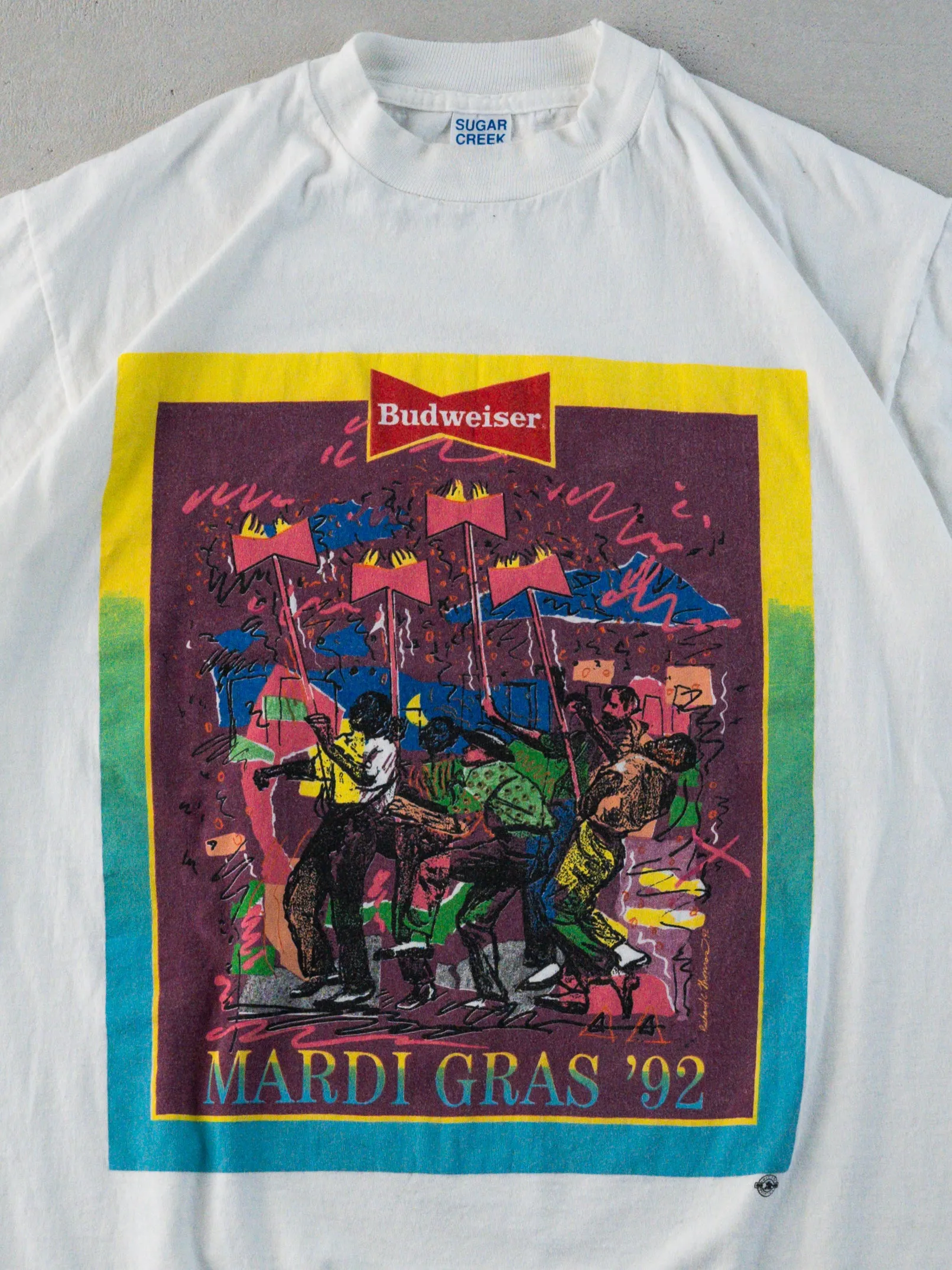 Vintage '92 Budweiser Mardi Gras Graphic Tee (S/M)