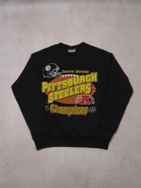 Vintage '95 Black Pittsburgh Steelers Champions Crewneck (M)