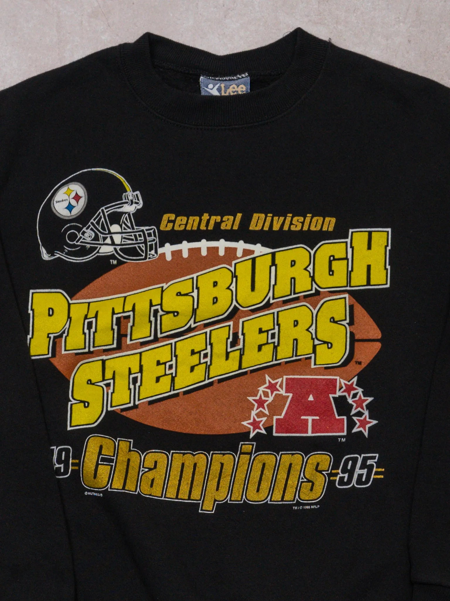 Vintage '95 Black Pittsburgh Steelers Champions Crewneck (M)