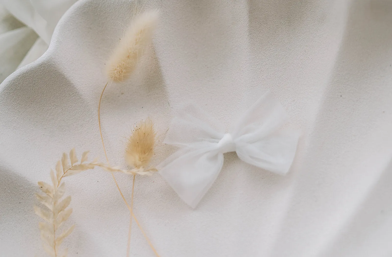 White tulle bow - Headband