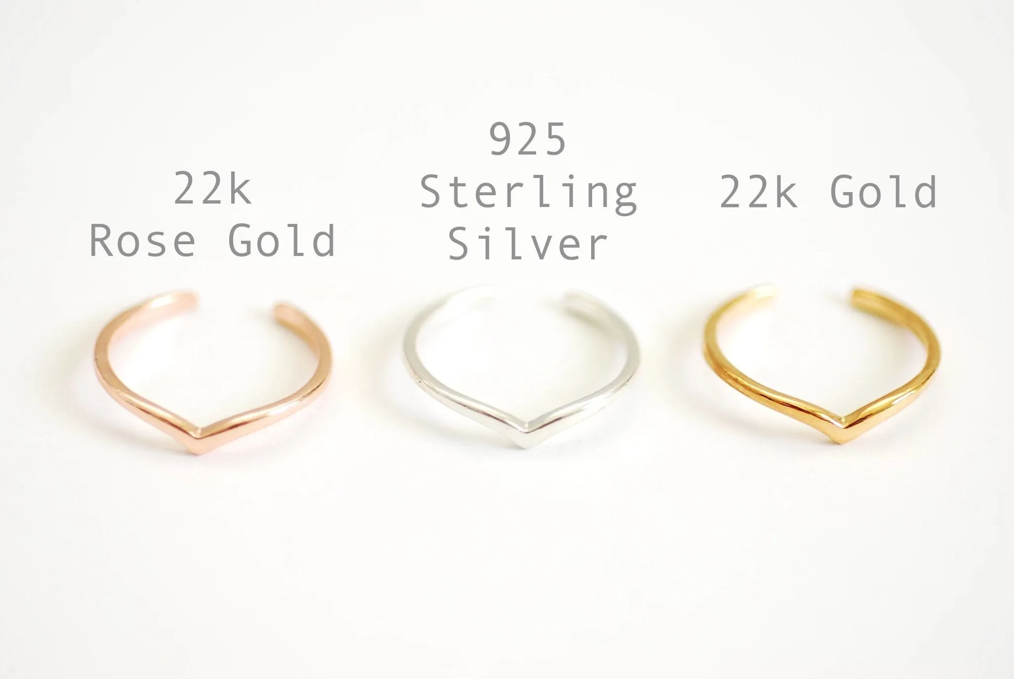 Wholesale Chevron Ring in Gold Silver Rose Gold, Stackable Chevron Rings, V-Ring, Thin Chevron Ring, Minimalist Ring, Triangle Ring, Adjustable Ring