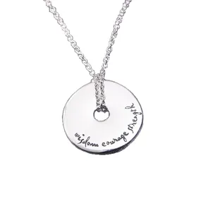 Wisdom Courage Strength Pendant Necklace