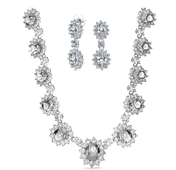 Women's Fashion CZ Wedding Bridal Jewelry Sets